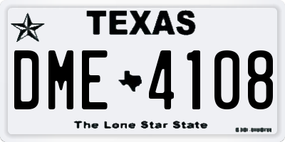 TX license plate DME4108