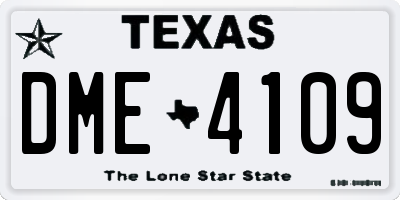 TX license plate DME4109