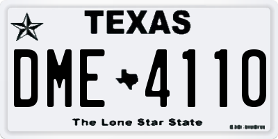 TX license plate DME4110