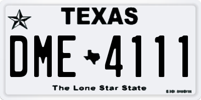 TX license plate DME4111