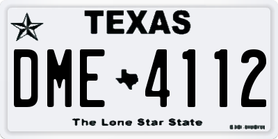 TX license plate DME4112
