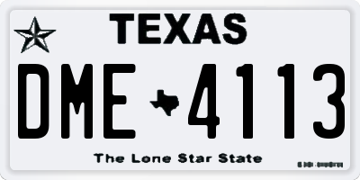 TX license plate DME4113