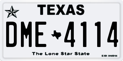TX license plate DME4114