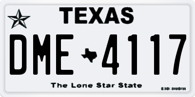 TX license plate DME4117