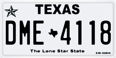 TX license plate DME4118