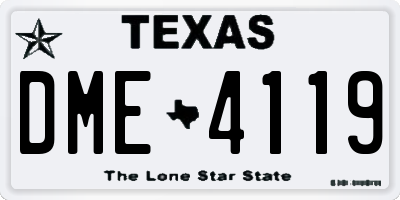 TX license plate DME4119