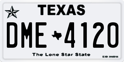 TX license plate DME4120