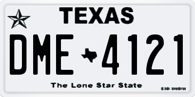 TX license plate DME4121