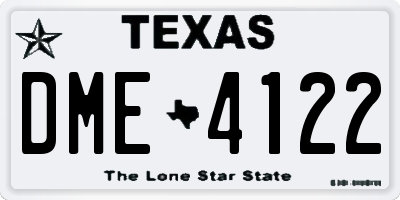 TX license plate DME4122