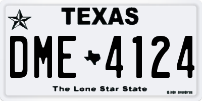 TX license plate DME4124
