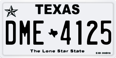 TX license plate DME4125
