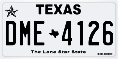 TX license plate DME4126
