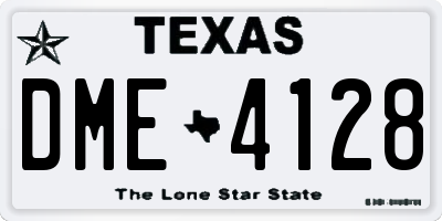 TX license plate DME4128