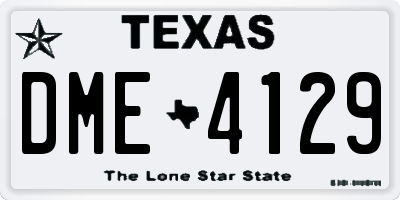 TX license plate DME4129