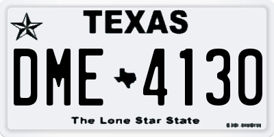 TX license plate DME4130