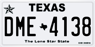 TX license plate DME4138