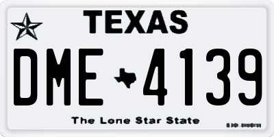 TX license plate DME4139