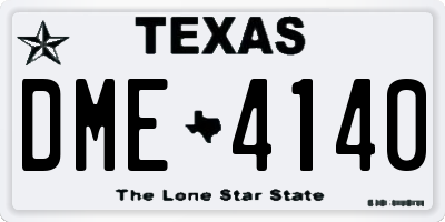 TX license plate DME4140