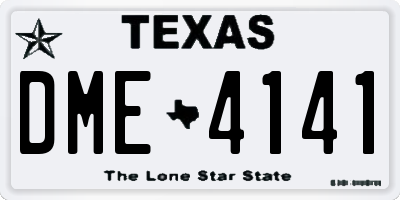 TX license plate DME4141
