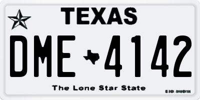 TX license plate DME4142