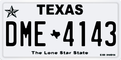 TX license plate DME4143