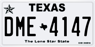 TX license plate DME4147