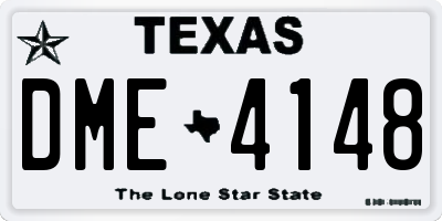TX license plate DME4148