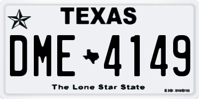 TX license plate DME4149