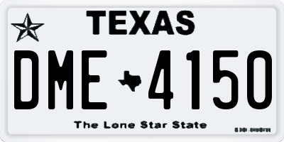 TX license plate DME4150