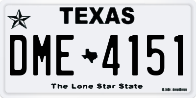 TX license plate DME4151