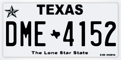 TX license plate DME4152