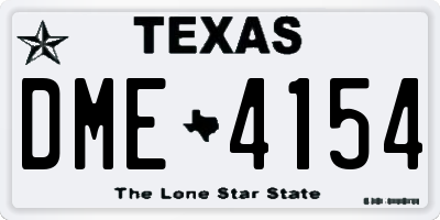 TX license plate DME4154