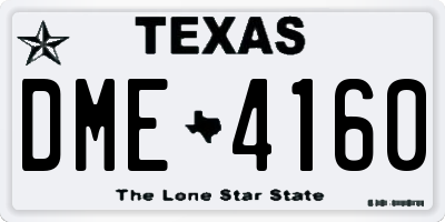 TX license plate DME4160