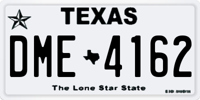 TX license plate DME4162