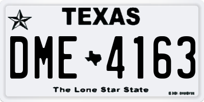 TX license plate DME4163