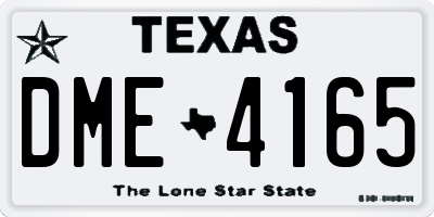 TX license plate DME4165