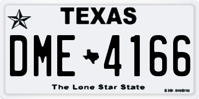 TX license plate DME4166