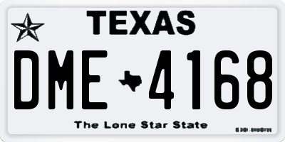 TX license plate DME4168