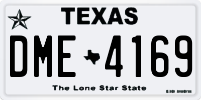 TX license plate DME4169