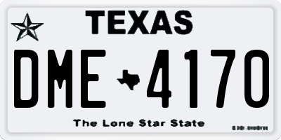 TX license plate DME4170
