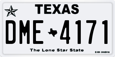 TX license plate DME4171