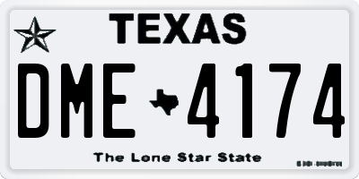 TX license plate DME4174