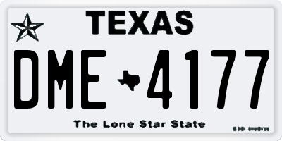TX license plate DME4177