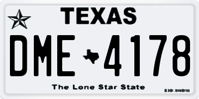 TX license plate DME4178