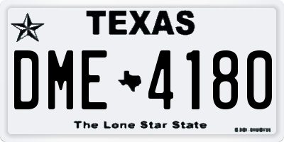 TX license plate DME4180