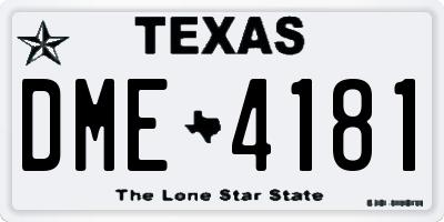 TX license plate DME4181