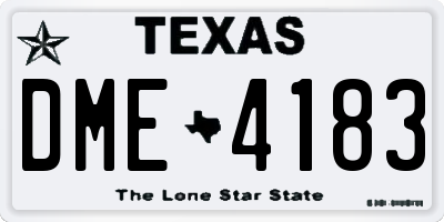 TX license plate DME4183