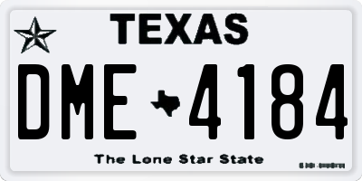 TX license plate DME4184