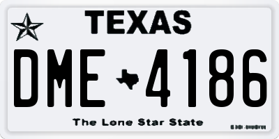 TX license plate DME4186