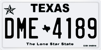 TX license plate DME4189